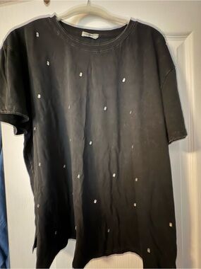 Forever 21 Black Short-Sleeve Tee with Silver Stud Accents